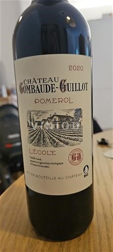 Bordeaux Pomerol Château Gombaude-Guillot L'École 2020