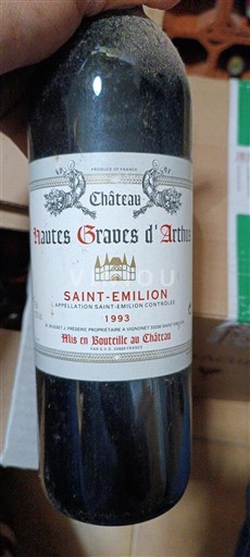 Bordeaux Saint-Émilion Château Hautes Graves Arthus 1993