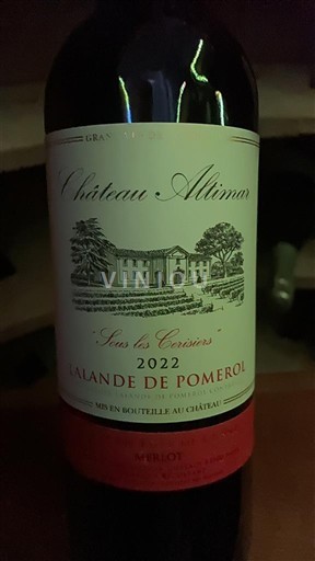 Bordeaux Lalande-de-pomerol Château Altimar Sous les Cèdres 2022