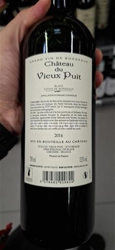 Bordeaux Côtes-de-Bordeaux Château Vieux Puit 2014