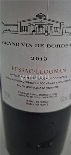 Bordeaux Pessac-Léognan Château Haut-Bergey 2013