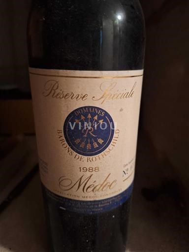 Bordeaux Médoc Domaine S Barons de Rothschild Réserve Spéciale 1988