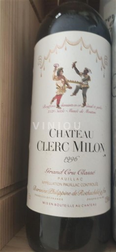 Bordeaux Pauillac Grand Cru Château Clerc Milon 1996