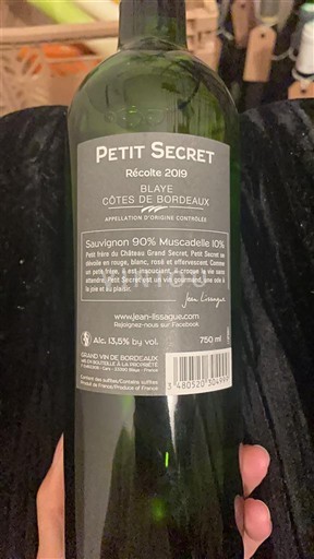 Bordeaux Blaye-Côtes-de-Bordeaux Château Grand Secret Petit Secret 2019