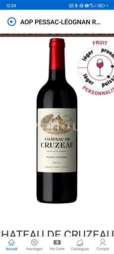 Bordéus Pessac-Léognan Château Cruzeau 2022
