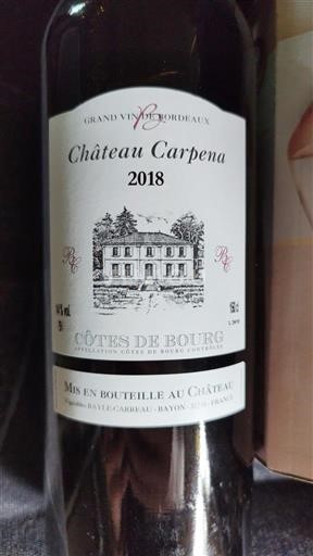 Bordeaux Côtes-de-bourg Château Carpena 2018