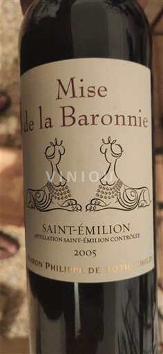 Bordeaux Saint-Émilion Baron Philippe de Rothschild Mise de la Baronnie 2005