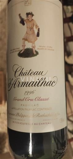 Bordeaux Pauillac Grand Cru Château Armailhac 1996