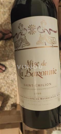 Bordeaux Saint-Émilion Baron Philippe de Rothschild Mise de La Baronnnie 1999