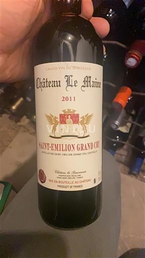 Burdeos Saint-Émilion Gran Cru Grand Cru Château Le Maine 2011