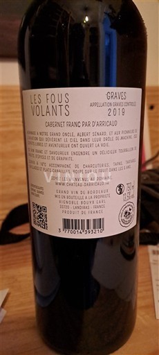 Burdeos Graves Domaine Arricau-Bordes Les Fous Volants 2019