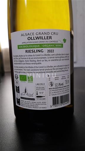 Alzacija Riesling Grand Cru Ollwiller 2022