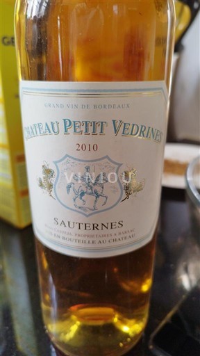 Bordeaux Sauternes Château Petit Vedrines 2010