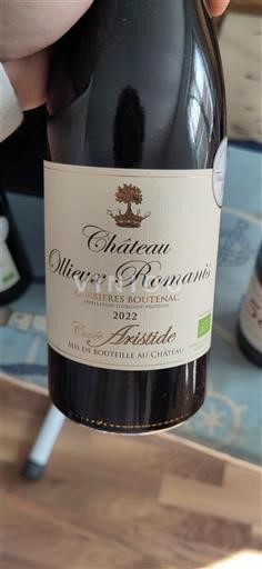 Languedoc Corbières-boutenac Château Ollieux Romanis Aristide 2022