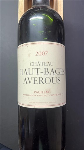Bordeaux Pauillac Château Haut-Bages Averous 2007