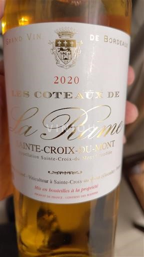 Bordeaux Sainte-Croix-Du-Mont La Rame Les Coteaux de La Rame 2020