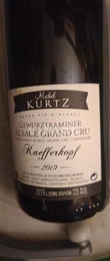 Vinhos Blanc sec Michel Kurtz 2019 França Alsácia Alsácia Grand Cru AOC Grand Cru