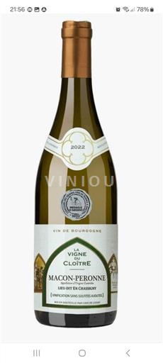 Burgund Mâcon und Mâcon-Dörfer La Vigne du Cloître 2022