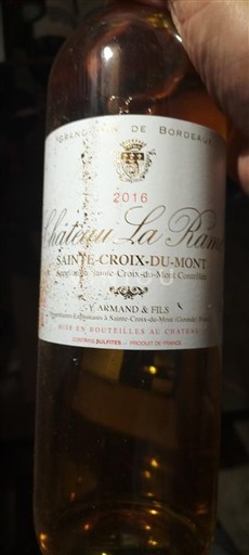 Bordeaux Sainte-Croix-Du-Mont Château La Rame 2016