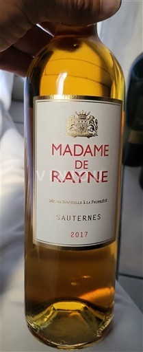 Bordeaux Sauternes Rayne Vigneau Madame de Rayne 2017