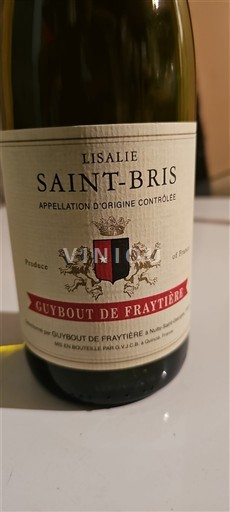 Vin Blanc sec Lisalie Guybout de Fraytière Non millésimé France Bourgogne Saint-Bris AOC