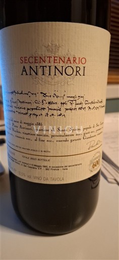 Tuscany Not Specified Antinori Seccentenario Non-Vintage