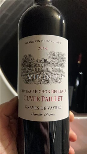 Bordeaux Graves-de-vayres Château Pichon Bellevue Paillet 2016