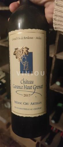 Bordeaux Médoc Château Garance Haut Grenat 2017
