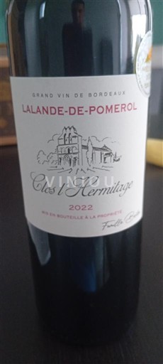Burdeos Lalande-de-Pomerol Clos Hermitage 2022