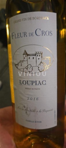 Bordeaux Loupiac Fleur de Cros 2016