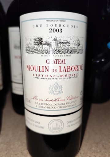 Bordeaux Listrac-Médoc Château Moulin de Laborde 2003