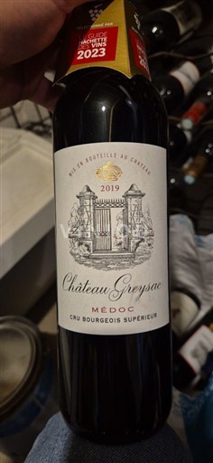 Vin Rouge sec Château Greysac 2019 France Bordeaux Médoc AOC Cru Bourgeois Supérieur