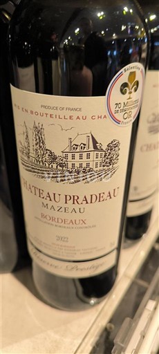 Bordeaux Château Pradeau Mazeau 2022
