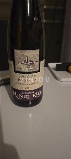 Alsace Vendanges Tardives Domaine Henri Klee 2017