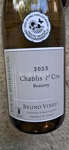 Bourgogne Chablis Premier Cru Premier Cru Bruno Verret Beauroy 2023
