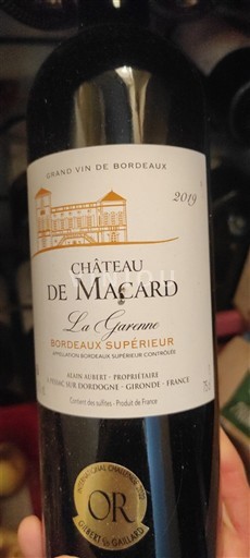 Bordeaux Bordeaux Supérieur Château Macard La Garenne 2019