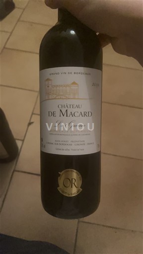 Bordéus Bordeaux Superior Château Macard La Garenne 2019