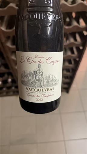 Valle del Rodano Vacqueyras Le Clos des Cazaux des Templiers 2022