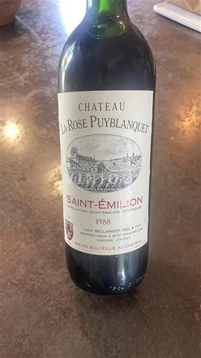Bordeaux Saint-Émilion Château La Rose Puyblanquet 1988