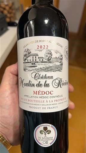 Bordeaux Médoc Château Moulin de la Riviere 2022
