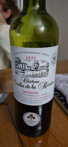 Burdeos Médoc Château Moulin de la Riviere 2022