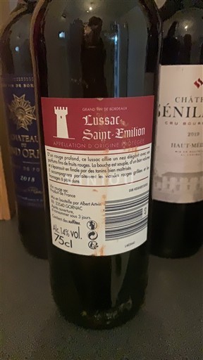 Bordeaux Lussac-saint-émilion Inconnu Không niên vụ