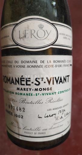 Bourgogne Romanée-saint-vivant Grand Cru Leroy Marey-Monge 1982