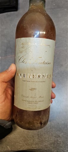 Bordeaux Sauternes Clos Fontaine 2001