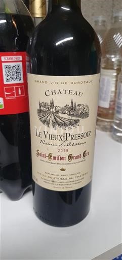 Bordeaux Saint-Émilion Grand Cru Grand Cru Château Le Vieux Pressoir Réserve du Château 2018
