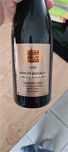 Beaujolais Côte-de-brouilly Démont Edith 2020
