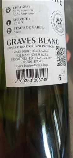 Bordeaux Graves Château Zausa 2023
