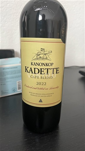 Vùng ven biển Stellenbosch Kanonkop Kadette Cape Blend 2022
