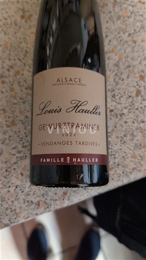 Alsace Vendanges Tardives Louis Hauller 2022