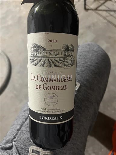 Bordeaux Château La Commanderie de Gombeau 2020